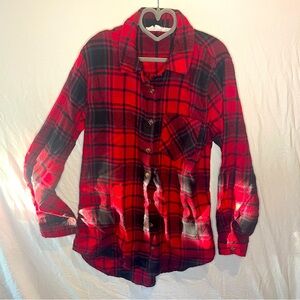 Hippie Rose XS Girls Black and Red Buffalo Plaid Long Sleeve Button Up Shirt